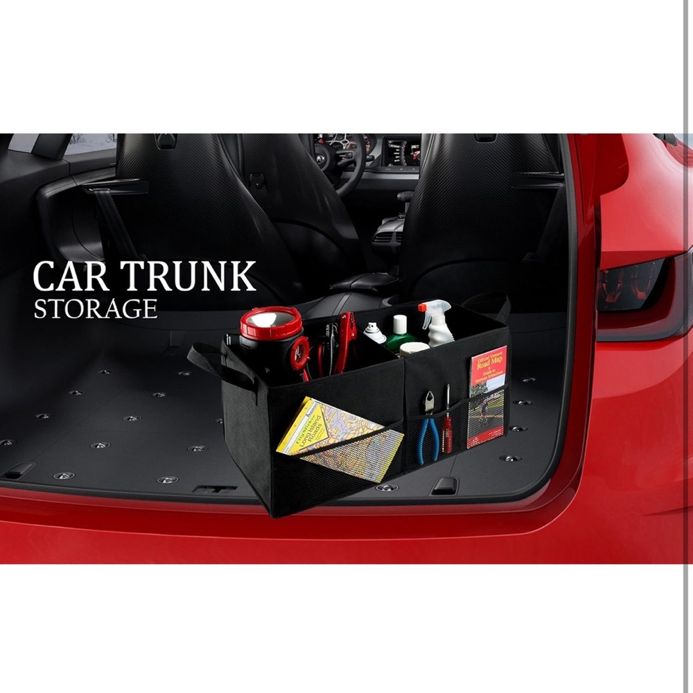 Fold Away Car Trunk Organizer, Black, 22" x 10" x 11", Non-Slip - Picture 4 of 16